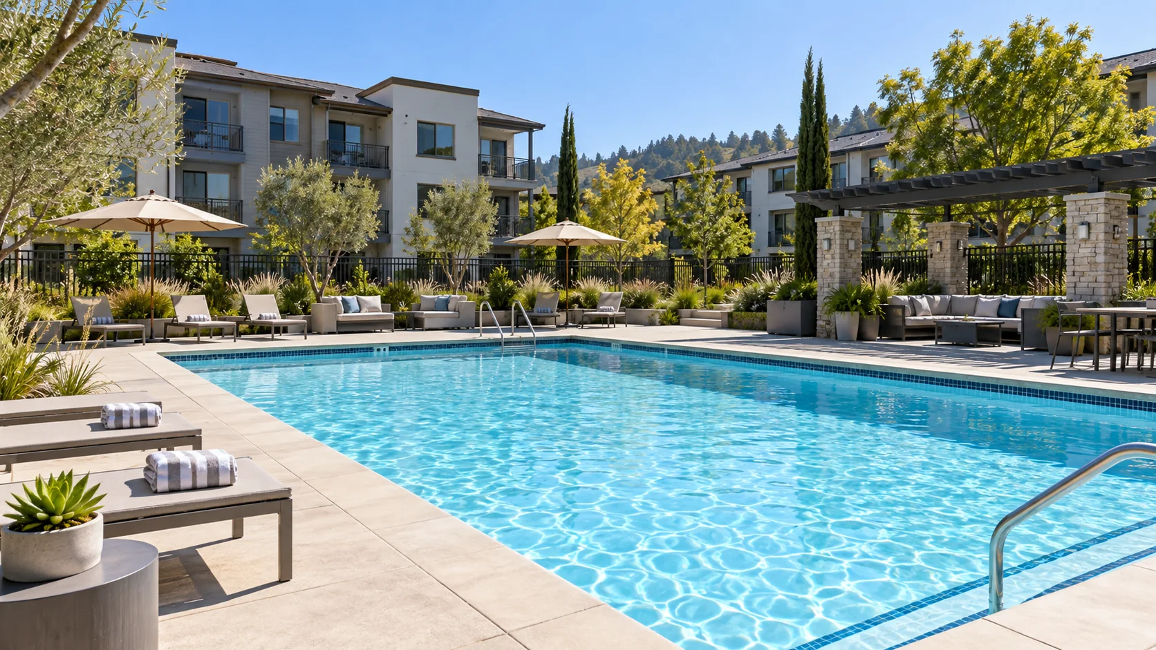 Commercial community pool serviced for HOAs and property managers near Sacramento
