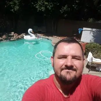 George Good, owner of The Goods Pool Service, at a client pool