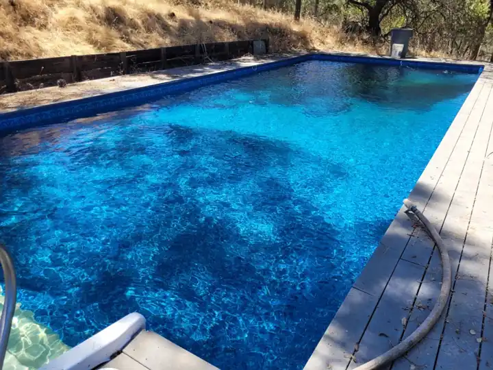 Crystal clear pool after green pool cleanup near Roseville CA