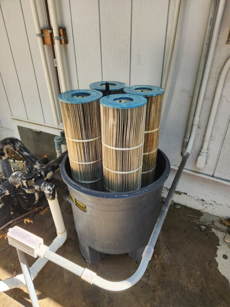 Dirty, clogged pool filter cartridges in Roseville, CA